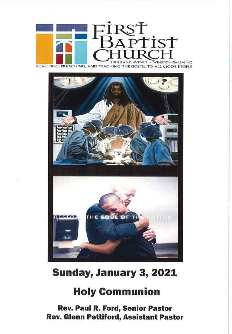 Sunday Bulletins 2021 - First Baptist Church, Highland Avenue